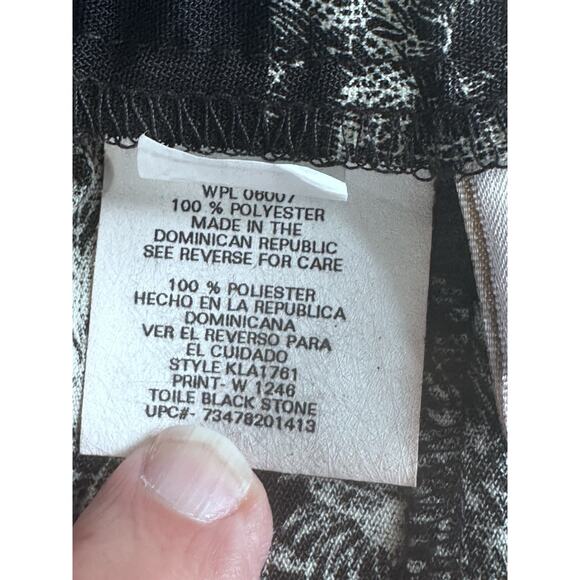 Vintage Kathie Lee Black Floral Toile Maxi Skirt Women’s Size 12 Waist 32” - Picture 9 of 10